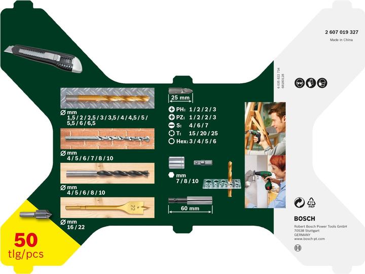Produktbild Bosch Zubehör X-Line-Titanium Bohrer- und Schrauber-Set, 50-teilig (6 mm, 6.5 mm, 22 mm, 5.5 mm, 16 mm, 10 mm, 1.5 mm, 7 mm, 3 mm, 5 mm, 8 mm, 2.5 mm, 3.5 mm, 4.5 mm, 2 mm, 4 mm)