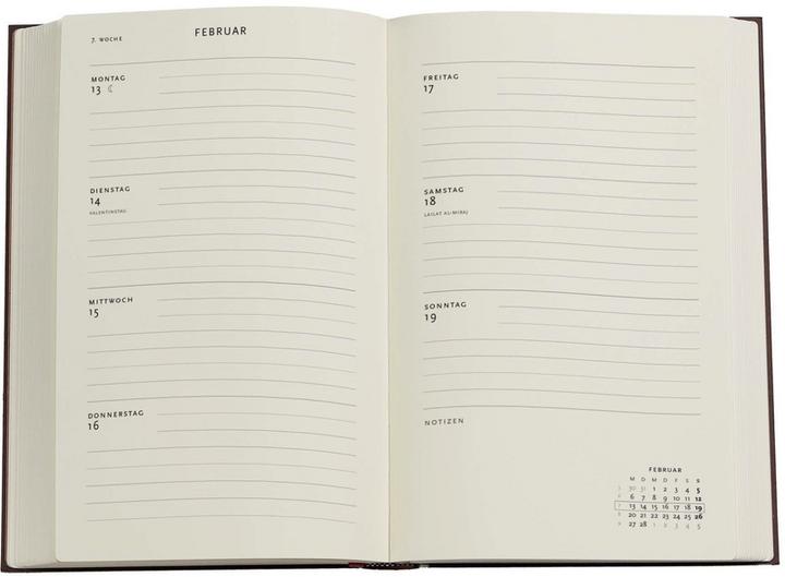 Produktbild Paperblanks PAPERBLAN Agenda Wildwood 2025 FHD6093 1W/2S HOR Maxi SC DE 13.5x21cm (21 x 13.5 cm, Deutsch)