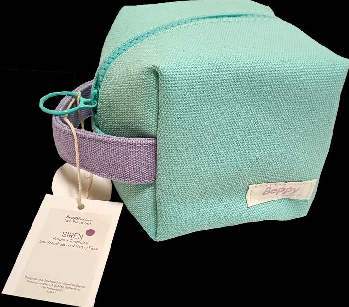 Actual product image Beppy Panties "SIREN" purple/turquoise, size XS, two menstrual briefs with wash bag and storage bag. (XS)