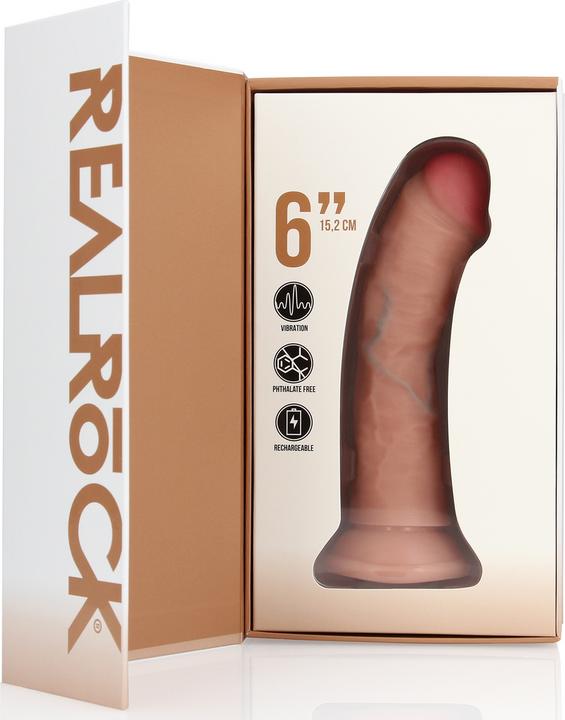 Produktbild RealRock Vibrating Regular Curved Cock - 6 / 15,5 cm - Flesh