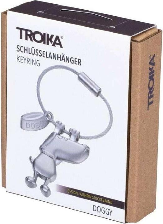 Image du produit Troika DOGGY Porte-clés chien, écuelle, gris mat