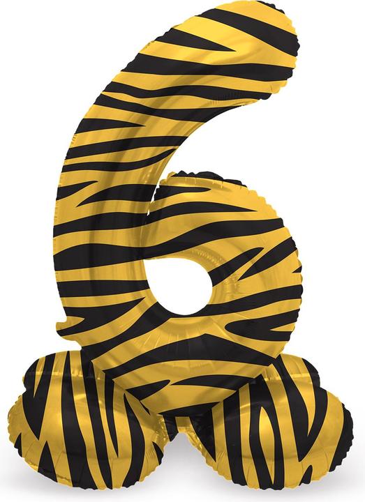 Image du produit Folat Ballon vertical nombre 6 Tiger Chic - 72 cm (1 x)