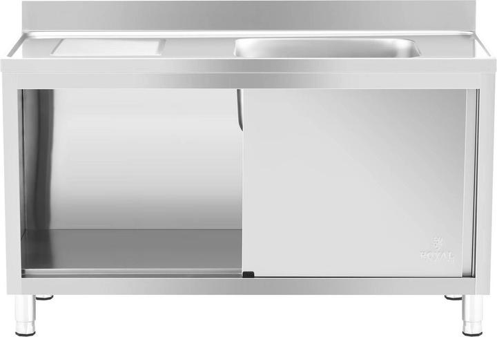 Actual product image Royal VKB Commercial Kitchen Sink with Cabinet - 1 basin - Royal Catering - Stainless steel - 500 x 400 x 240 (Top-mounted sink, 24 cm, 60 cm)