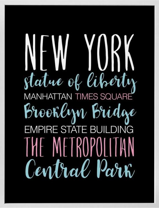 Actual product image Trenddeko New York words (24 x 30 cm)