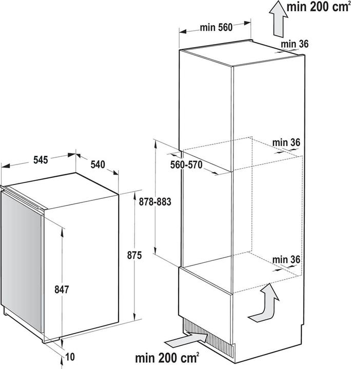 Actual product image Gorenje FI2092E1 Freezer Integrated E (Installation, 95 l)