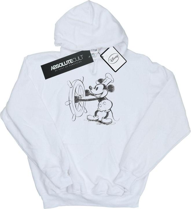Actual product image Disney Mens Mickey Mouse Steamboat Sketch Hoodie (XXL)