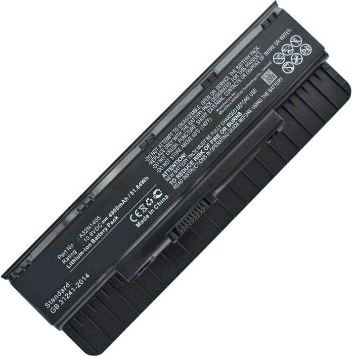Image du produit ASUS Batterie A32N1405, Série N551, Série N751, ROG G551 (6 cellules, 4800 mAh)