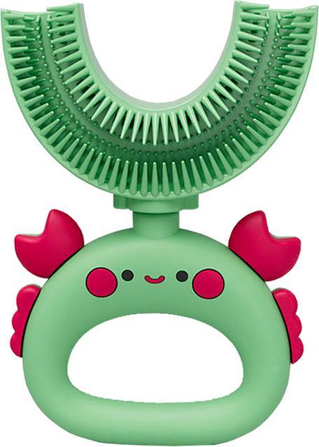 VR Shinecon Kinderzahnbürste U-Form, Modell Crab Grün