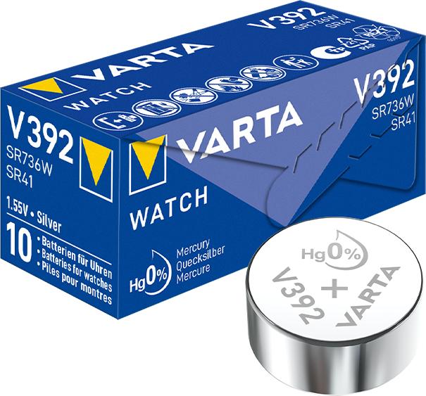 Actual product image Varta V392 / SR41W - 10 button cells (10 pcs., LR41, 40 mAh)