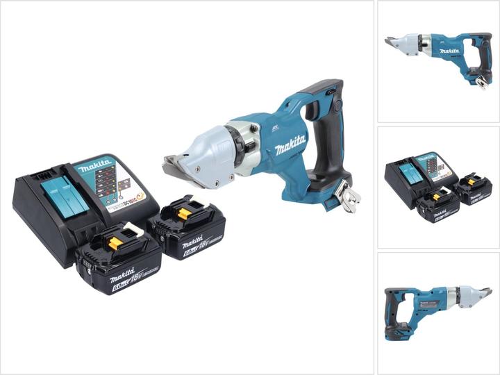 Makita DJS 200 RG Battery Sheet Metal Shears 18 V 2.0 mm Brushless + 2x Battery 6.0 Ah + Charger