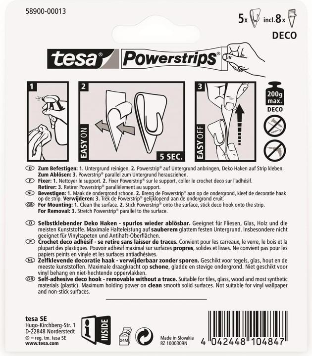 Voedingswaarden en ingrediënten tesa Deco