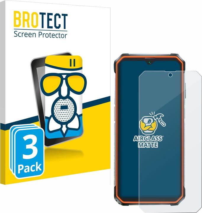 Produktbild BROTECT AirGlass Panzerglasfolie Matt (3 Stück, Blackview BV9200)