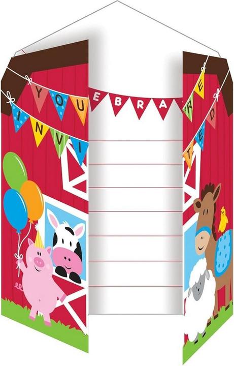 Actual product image Generic Farmhouse Fun Birthday Invitations (Pack of 8) (8 pcs.)