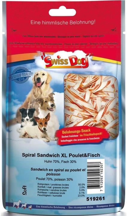 Actual product image SwissDog Spiral Sandwich Chicken & Fish (Adult, 1 pcs., 400 g)
