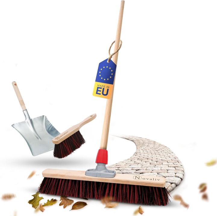 Novaliv Kehrgarnitur I Kehrbesen Arenga-Elaston 50 cm Hofbesen I Strassenbesen Industriebesen Gartenbesen (1 Stk.)