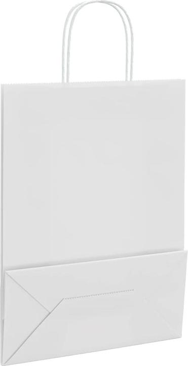 Produktbild VidaXL Kraftpapiertüten 50 Stk. mit Henkel Weiss 26x12x35 cm Papiertüte (Geschenktüte, 50 x)