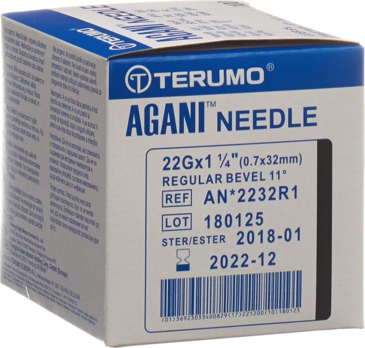 Produktbild Terumo Agani Einmalkanüle 22G 0.7x32mm schwarz (100 Stk)