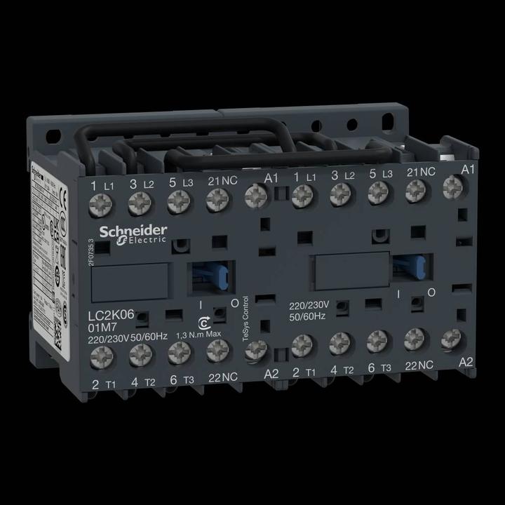 Produktbild Schneider Electric Wendeschütz 3-polig 2,2kW 1Aux 220Vac