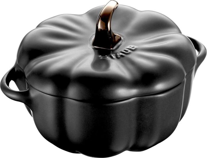 Actual product image Staub 40508-548-0 - Pumpkin - Cocotte - Black matt - Ceramic - 12.2 cm (12.20 cm, Casserole + Stewpot, Ceramic)