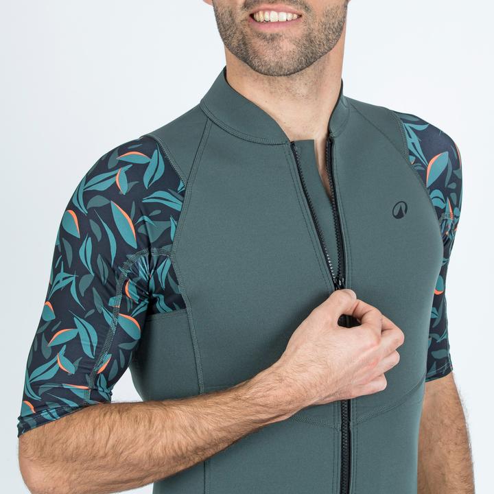 Actual product image Subea YULEX100 men's UV protection 1.5 mm short sleeve - Awake floral print (S)