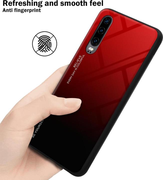 Image du produit Cadorabo Couverture en verre TPU 2 couleurs (Huawei P30)