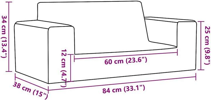 Produktbild VidaXL Kindersofa 2-Sitzer Rosa Weich Plüsch (Kindersofa)