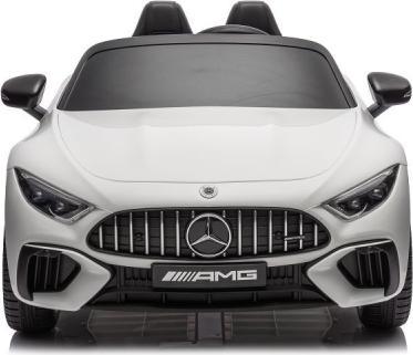 Produktbild Es-toys Kinderfahrzeug - weiss - Elektro Auto Mercedes SL63 AMG - Lizenziert - MP3 + Ledersitz + EVA (12 V)