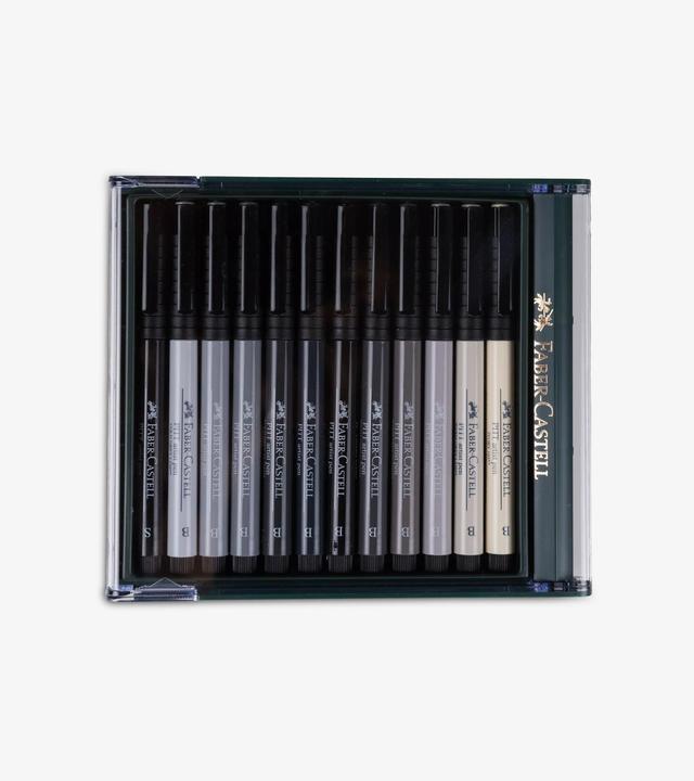 Image du produit Faber-Castell Jeu d'encre de dessin pigmenté (Gris, 12 x)