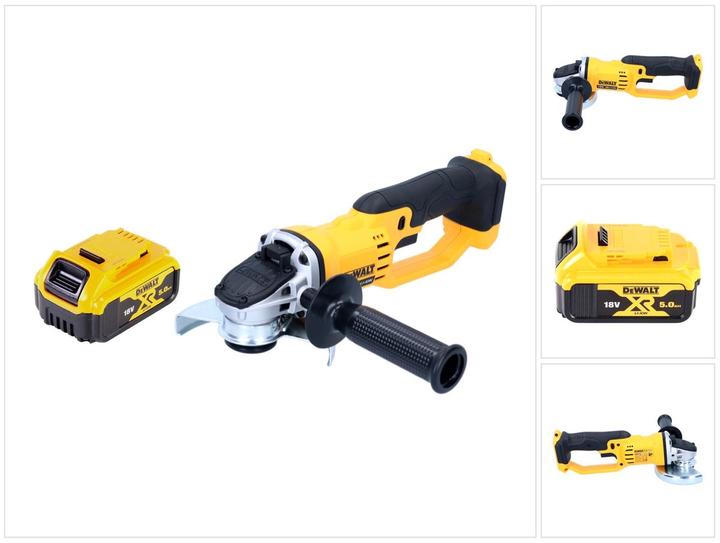 Actual product image DeWalt DCG 412 Battery angle grinder 18V 125mm + 1x battery 5.0Ah - without charger (125 mm)