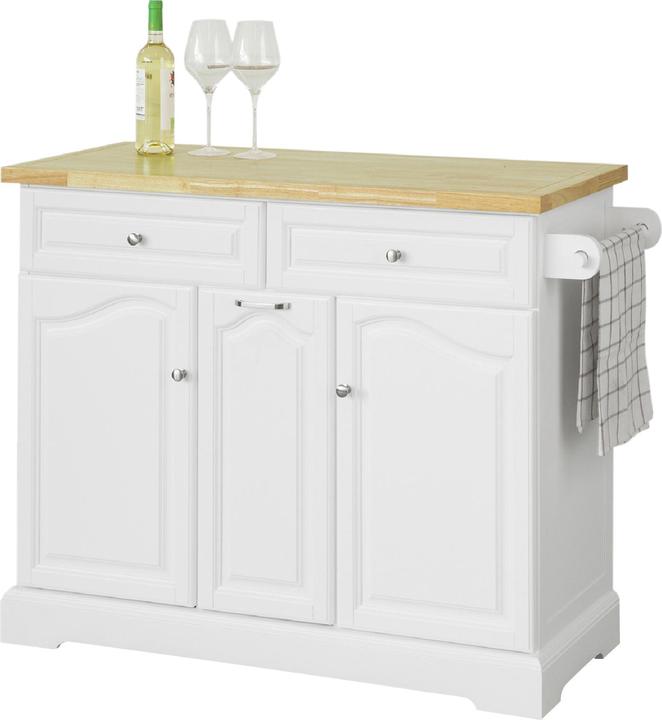 Image du produit SoBuy Ilot de cuisine Chariot de cuisine avec porte-bouteilles