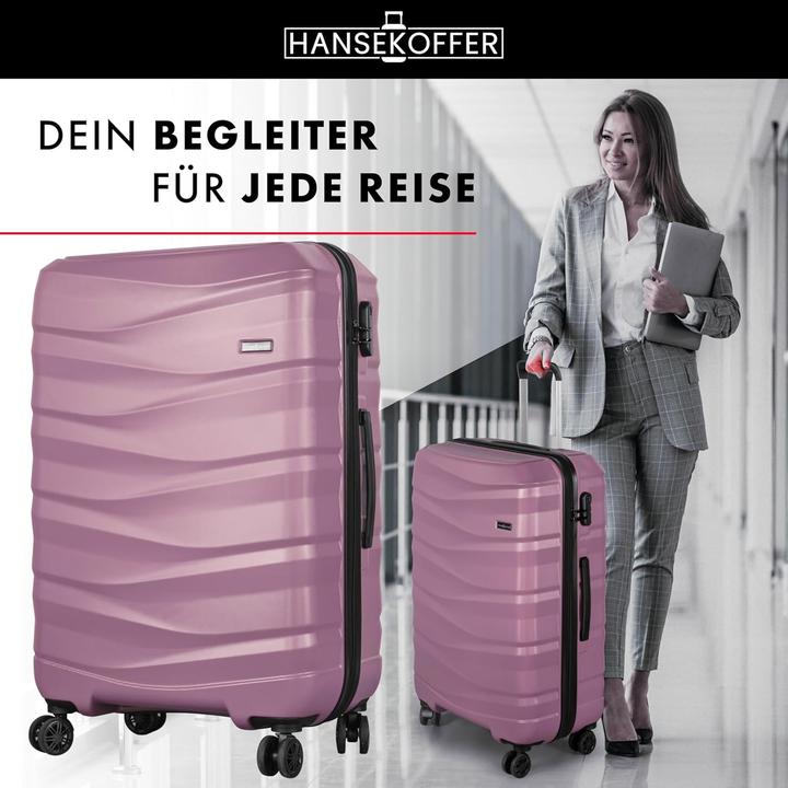 Immagine prodotto Hansekoffer Hartschalenkoffer mit Rollen und Zahlenschloss (105 l, L (90 - 115l))