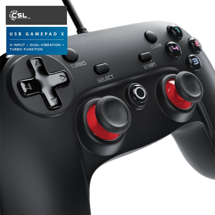 Actual product image CSL Gaming Controller, PC & PS3 Gamepad, Dual Vibration, Turbo Function, Direct & X-Input (PS3, PC)